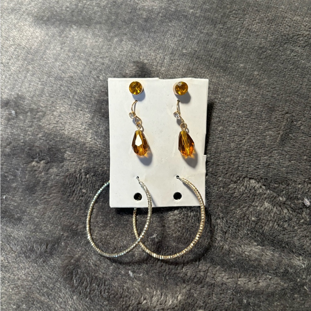 Elegant Gold and Silver Earrings Set